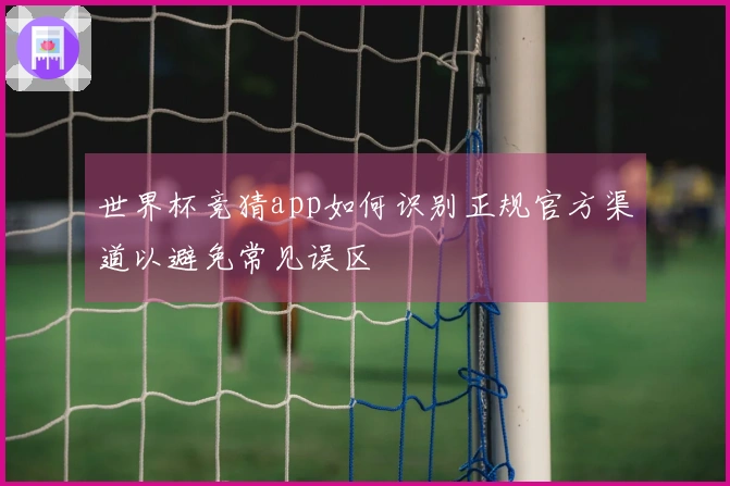 世界杯竞猜app如何识别正规官方渠道以避免常见误区